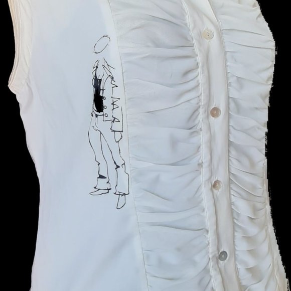 Three Doors Down Unique White Top - Picture 5 of 9